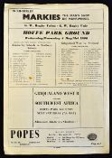 Rare 1960 Griqualand West v Scotland rugby programme - played at Hoffe Park Ground on Wednesday