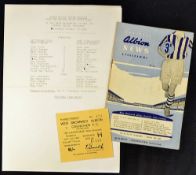 1981/82 Birmingham City v West Bromwich Albion Friendly football team sheet at Vale Recreation