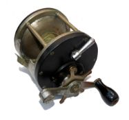 REEL: Ocean City USA Long Key big game hard rubber and nickel on brass multiplier reel, 4.5