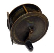REEL: Early Hardy all brass crank wind salmon winch, 3.75