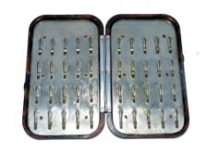 FLY BOX: Hardy Neroda mottled brown pocket fly box, fitted with Hardy Patent security clips, box 6