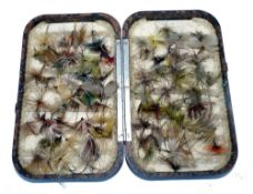 FLY BOX: Fine Hardy Neroda mottled brown dry fly box, 6