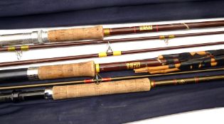 RODS: (3) Hardy Fibalite Spinning No.1 rod, good condition, green whipped low bridge guides, cork