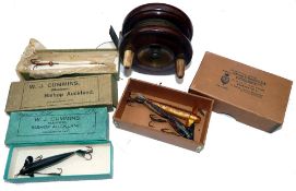 REEL & LURES: (5) Fine Nottingham star back reel, 3.75