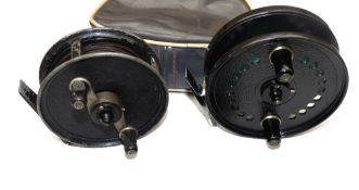 REELS: (2) Fine JW Young Seldex alloy trotting reel, 4.25
