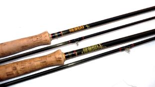 RODS: (2) Pair of Hardy Graphite trout fly rods, 9' 2 piece, line rate 7/8, 10'6
