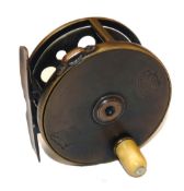 REEL: Rare Hardy all brass Perfect fly reel, 3