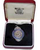 MEDAL: Silver fishing medal, Birmingham & District Anglers Benevolent Society, with rod & creel