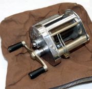 REEL: Fine Hardy Elarex chrome plated multiplier reel, level wind, twin black handles, drag and