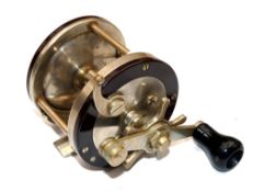 REEL: Ocean City free spool 250, hard rubber and German silver multiplier reel, 3.2