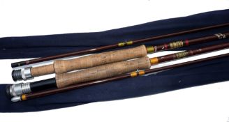 RODS: (2) Hardy Richard Walker Little Lake rod, 9' 2 piece hollow glass, line rate 7, 9