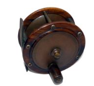 REEL: Fine Perth style laburnum and brass salmon fly reel, 4