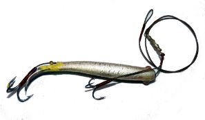 LURE: Fine early Peel style Gutta Percha hard rubber bait, 3.5