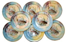CERAMICS: (8) Set of 8 matching vintage porcelain plates, back stamped Limoges France D, 9.5