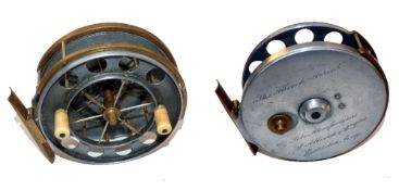 REEL: Fine Allcock Aerial alloy reel with full script engraved backplate, 4