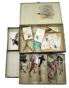 ACCESSORIES: C Farlow Charles St., London black japanned lure box, 9.5