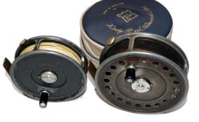 REELS: (2) Hardy St. John alloy fly fishing reel, 3 7/8