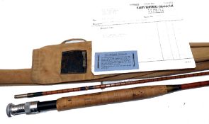ROD: Hardy The Pope Palakona 10' 2 pce trout fly rod, no E36487, (1936) burgundy close whipped,