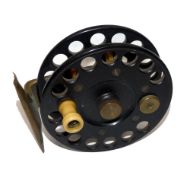 REEL, Allcock's Facile Scarborough pattern ebonite and brass reel, 4