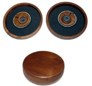 ACCESSORY: Fine custom mahogany magnetic circular fly/damper case, 5