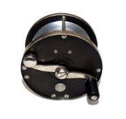 REEL: Fine and rare Vom Hofe Restigouche 423- 3/0, hard rubber and German silver salmon fly reel,