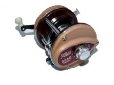 REEL: Early Abu Sweden Ambassadeur 3000 multiplier reel, coffee cream with twin white handles,