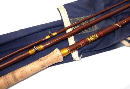 ROD: Hardy Salmon Fly Rod in fine condition, 12.5'- 3 pce, brown fibalite, 22