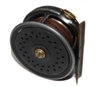 REEL: Early Farlow of London Regal Perfect style alloy brook trout fly reel, 2.75