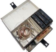 TACKLE BOX: Hardy black japaned tackle box, 9x 5 x 4