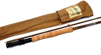 ROD: Allcock factory sample green finish split cane trout fly rod, no model designation, 9'6