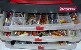 ACCESSORIES: A varied collection of modern useable fishing lures ,spinners and plugs by ABU and