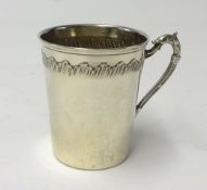A christening mug with original fitted box, stamped Argent .800, weight.53g.