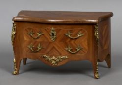 A Continental jewellery box Formed as a miniature commode,