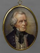 VIOLET BRUNTON (1878-1951) British Alfred Oliphant as the Old Squire Watercolour on ivory Inscribed
