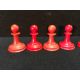 A late 19th/early 20th century carved and red stained Staunton pattern chess set In mahogany box. - Image 22 of 25