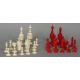 A 19th century carved bone and stained bone chess set The kings 14 cm high. - Image 2 of 2
