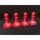 A late 19th/early 20th century carved and red stained Staunton pattern chess set In mahogany box. - Image 23 of 25