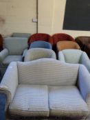 Eight tub chairs and a two seater sofa