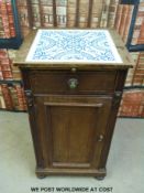 A late 19thC pot cupboard with drawer above (W60 x D41 x H84cm)