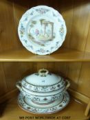 A French plate decorated with a pastoral scene and marked  'Lille 1767' verso together with a