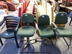 Three office chairs and one other