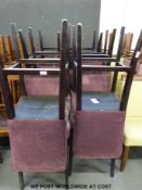 Twelve mauve upholstered chairs