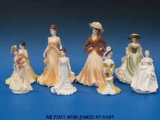 A collection of Coalport figurines and a Royal Worcester figurine