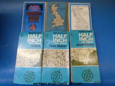 A quantity of various maps to include Bartholomew's linen backed examples