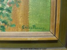 Erica Pearce, pair of oil on canvas of Bourton House and garden, Moreton in Marsh,