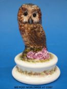 A Michael Sutty figure of an owl with Sutty stamp to base