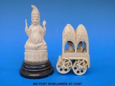 An Indian ivory carving of a multi-armed deity (8cm tall),