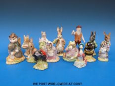 Thirteen Royal Albert Beatrix Potter figures and a Border Fine Arts example