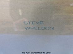 Steve Wheldon pastel lady on a bench in a garden,