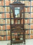A carved oak hall stand (height 210cm)